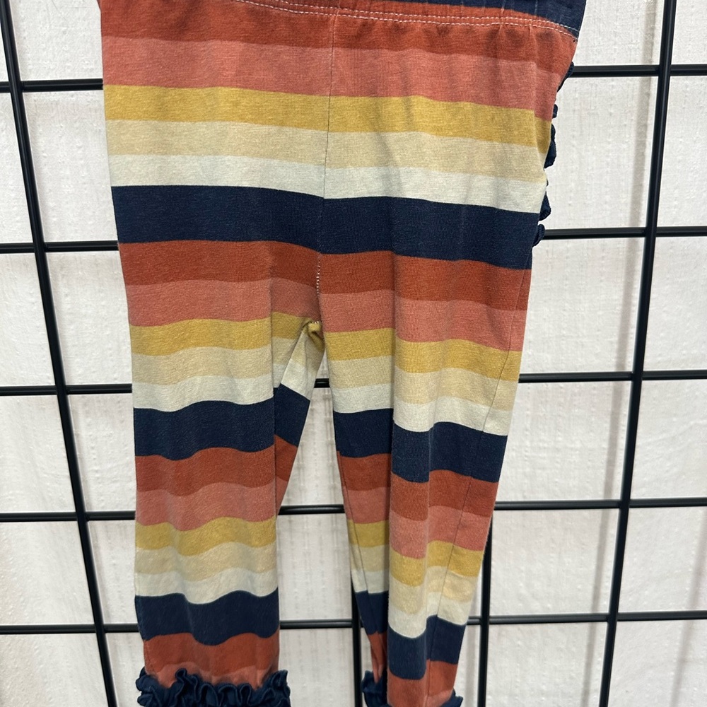 Ruffle Butts Orange and Yellow Striped Leggings